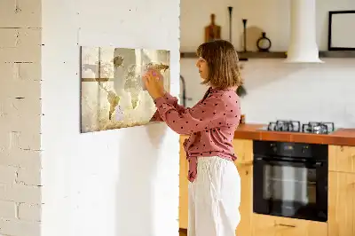 Tablica magnetyczna do pisania ze wzorem starej mapy świata