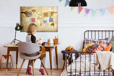 Tablica magnetyczna do pisania ze wzorem starej mapy świata