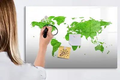 Tablica magnetyczna z pisakiem z motywem mapy z zielonej trawy