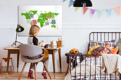 Tablica magnetyczna z pisakiem z motywem mapy z zielonej trawy