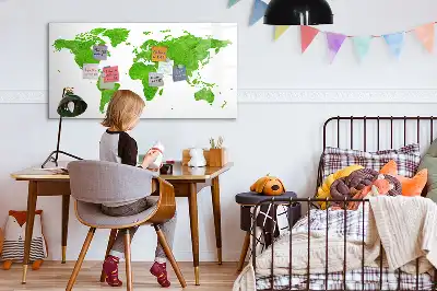 Tablica magnetyczna z pisakiem z motywem mapy z zielonej trawy
