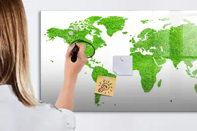 Tablica magnetyczna z pisakiem z motywem mapy z zielonej trawy