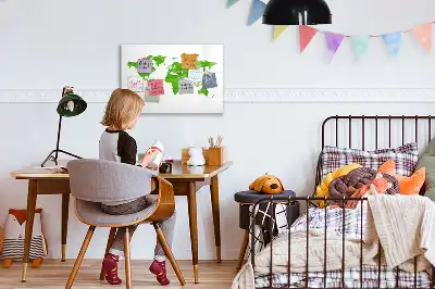 Tablica magnetyczna z pisakiem z motywem mapy z zielonej trawy