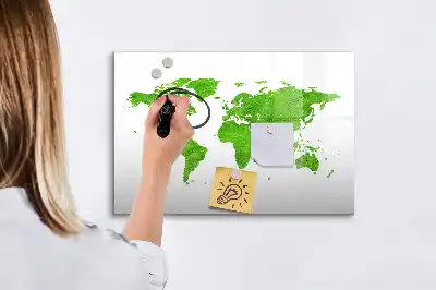 Tablica magnetyczna z pisakiem z motywem mapy z zielonej trawy