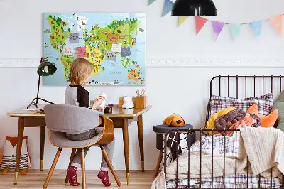Kulturowa mapa świata tablica magnetyczna z pisakiem