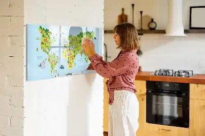 Kulturowa mapa świata tablica magnetyczna z pisakiem