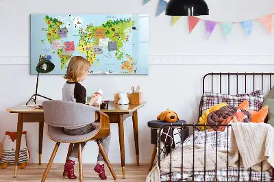 Kulturowa mapa świata tablica magnetyczna z pisakiem