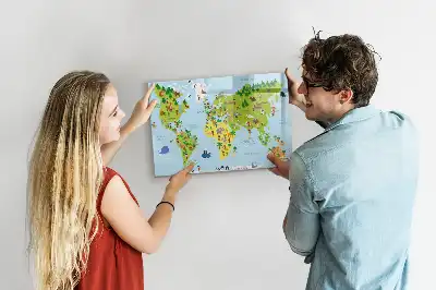 Kulturowa mapa świata tablica magnetyczna z pisakiem