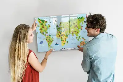 Kulturowa mapa świata tablica magnetyczna z pisakiem