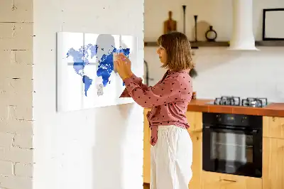 Tablica magnetyczna do pisania z motywem kosmicznej mapy świata