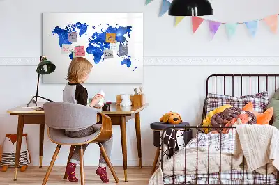 Tablica magnetyczna do pisania z motywem kosmicznej mapy świata