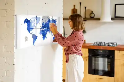 Tablica magnetyczna do pisania z motywem kosmicznej mapy świata