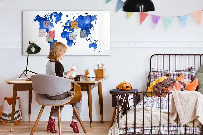 Tablica magnetyczna do pisania z motywem kosmicznej mapy świata