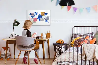 Tablica magnetyczna do pisania z motywem kosmicznej mapy świata