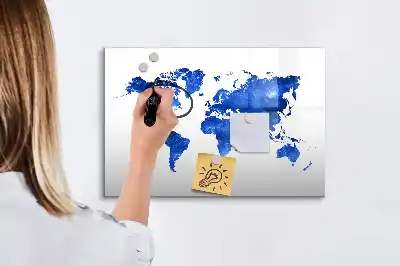 Tablica magnetyczna do pisania z motywem kosmicznej mapy świata