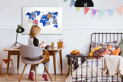 Tablica magnetyczna do pisania z motywem kosmicznej mapy świata