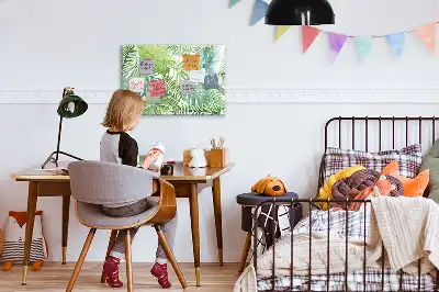Tablica magnetyczna z pisakiem wzór w egzotyczne liście