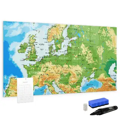 Geograficzna mapa świata w wersji jako tablica magnetyczna z pisakiem