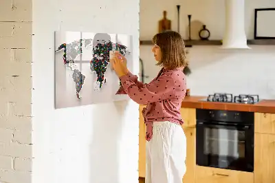 Tablica magnetyczna z pisakiem z motywem abstrakcyjnej mapy świata