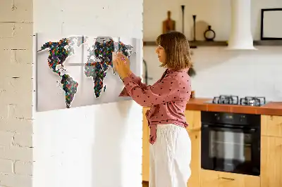 Tablica magnetyczna z pisakiem z motywem abstrakcyjnej mapy świata