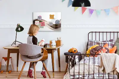 Tablica magnetyczna z pisakiem wzór linia abstrakcji