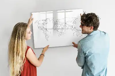 Konturowa mapa świata wersja magnetyczna z pisakiem