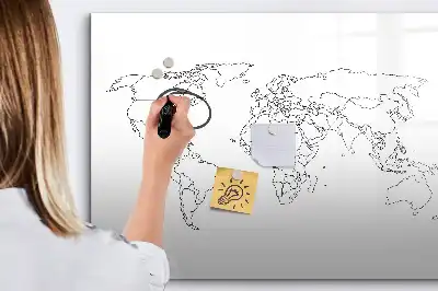 Konturowa mapa świata wersja magnetyczna z pisakiem