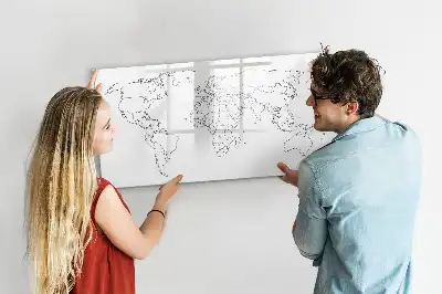 Konturowa mapa świata wersja magnetyczna z pisakiem