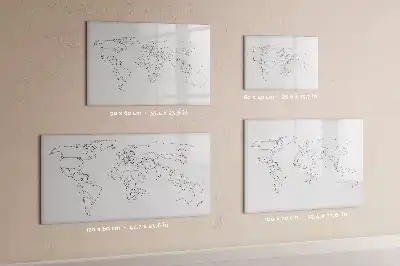 Konturowa mapa świata wersja magnetyczna z pisakiem