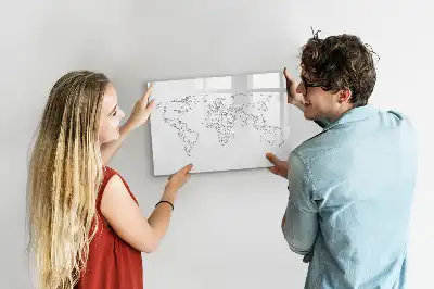 Konturowa mapa świata wersja magnetyczna z pisakiem