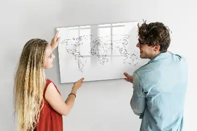 Konturowa mapa świata wersja magnetyczna z pisakiem