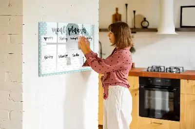 Tablica magnetyczna do pisania planer posiłków