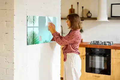 Tablica magnetyczna z pisakiem wzór z liśćmi palmy