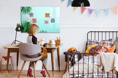 Tablica magnetyczna z pisakiem wzór z liśćmi palmy