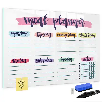 Tablica magnetyczna z planem tygodniowego menu