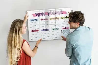 Tablica magnetyczna z planem tygodniowego menu