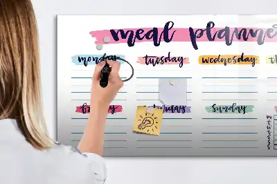 Tablica magnetyczna z planem tygodniowego menu