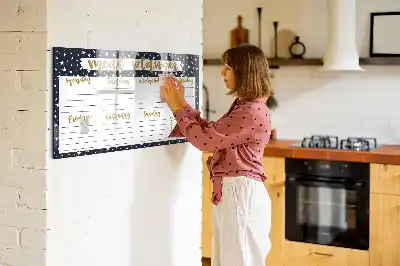 Tablica magnetyczna do pisania planer posiłków w gwiazdki