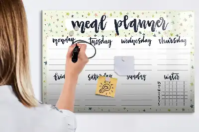 Tablica magnetyczna z pisakiem tygodniowe menu w gwiazdki