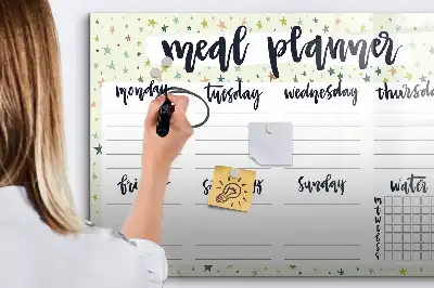 Tablica magnetyczna z pisakiem tygodniowe menu w gwiazdki