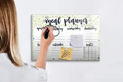 Tablica magnetyczna z pisakiem tygodniowe menu w gwiazdki
