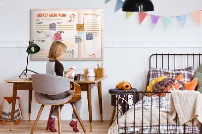 Planer posiłków retro tablica magnetyczna z pisakiem