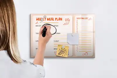 Planer posiłków retro tablica magnetyczna z pisakiem