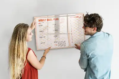 Planer posiłków retro tablica magnetyczna z pisakiem