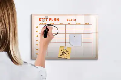 Tygodniowy planer posiłków z tablicą magnetyczną i pisakiem