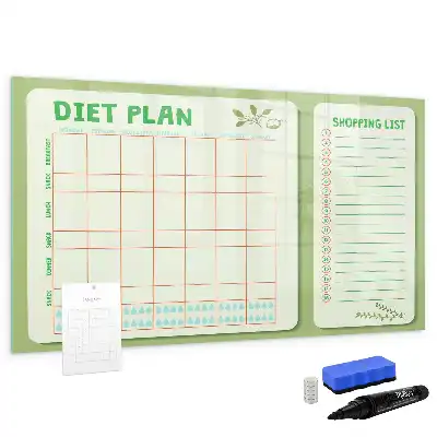 Tablica magnetyczna do pisania z planem tygodniowego menu