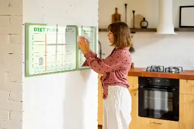 Tablica magnetyczna do pisania z planem tygodniowego menu