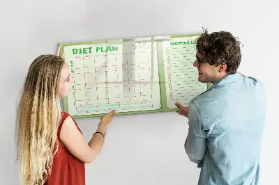 Tablica magnetyczna do pisania z planem tygodniowego menu