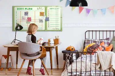 Tablica magnetyczna do pisania z planem tygodniowego menu