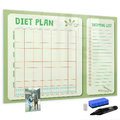 Tablica magnetyczna do pisania z planem tygodniowego menu